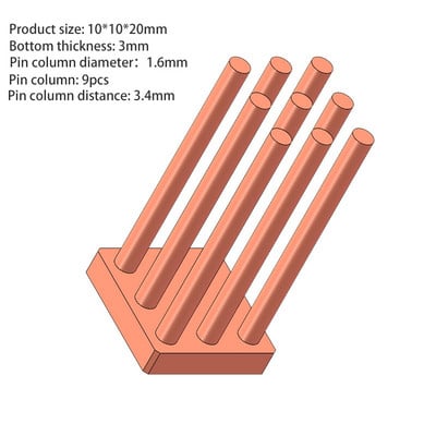 Mini nagy teljesítményű tűoszlop tiszta réz hűtőborda barkács hűtőborda radiátor hűtő hűtő CPU chip hőelvezetés