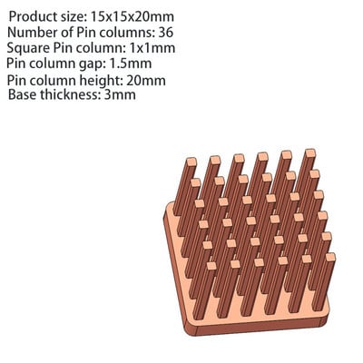 Mini nagy teljesítményű tűoszlop tiszta réz hűtőborda barkács hűtőborda radiátor hűtő hűtő CPU chip hőelvezetés