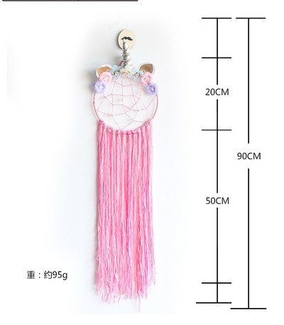 Apăsător de vise cu LED-uri, clopoței de vânt cu unicorn Ornamente agățate pentru decor pentru dormitor, fundal, pene de prins de vise