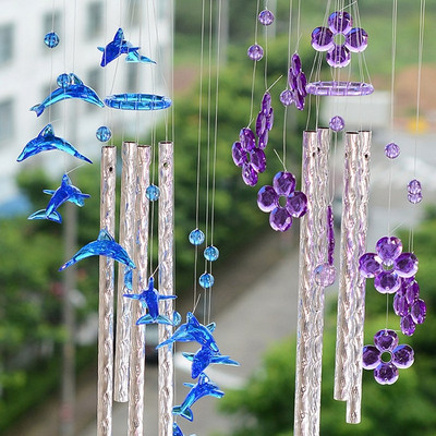 1PC Μοντέλο Pastoral Dolphin Heart Windchime Ακρυλική αυλή Κήπος Υπαίθριο Σαλόνι Πλαστικά Ανεμοδήγημα για Εξωτερικό Σαλόνι KN 042