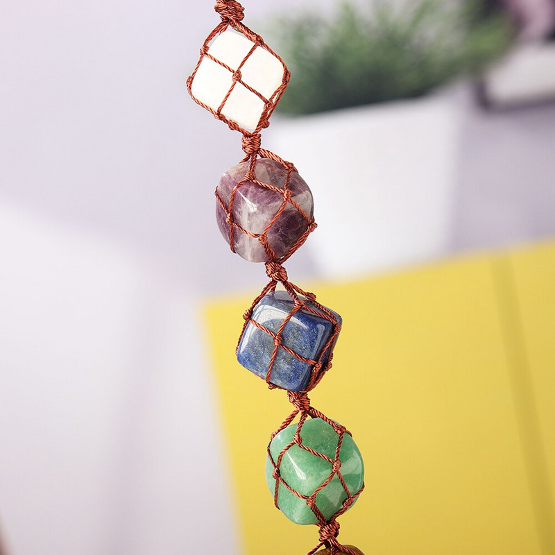 7Chakra kristály medál természetes ametiszt energia kvarc gyógyító ajándék gyógyító drágakő dekoráció autó akasztás