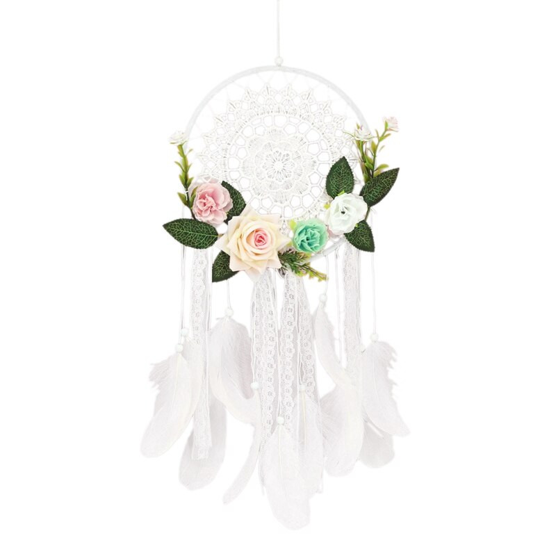 Promóció! Álomfogó DIY dekoratív medál virág Álomfogó falra akasztós dekoráció Esküvői dekoráció Dreamy Girl Room Deco
