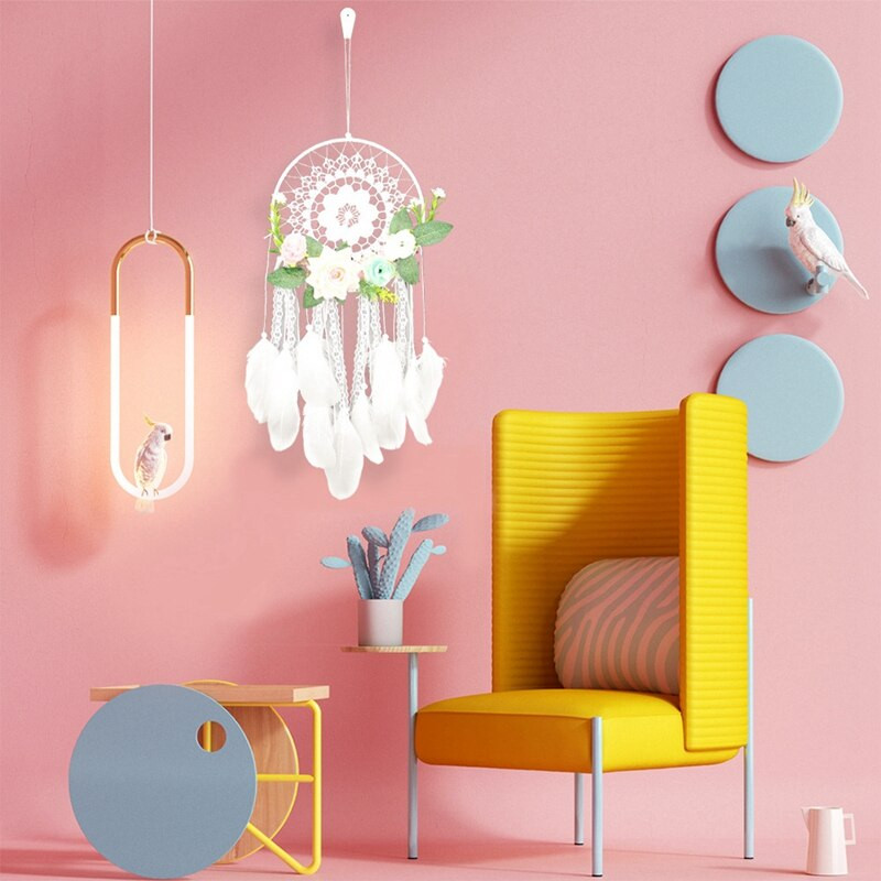 Promóció! Álomfogó DIY dekoratív medál virág Álomfogó falra akasztós dekoráció Esküvői dekoráció Dreamy Girl Room Deco