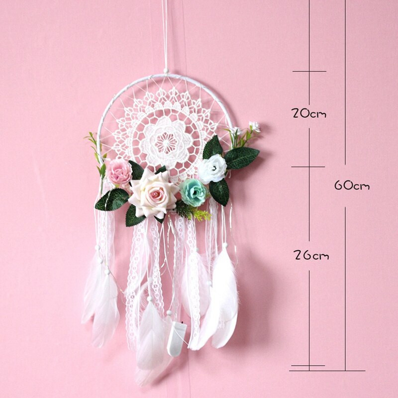 Promóció! Álomfogó DIY dekoratív medál virág Álomfogó falra akasztós dekoráció Esküvői dekoráció Dreamy Girl Room Deco