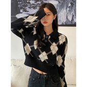 Pulover de toamna iarna cu nasturi si guler