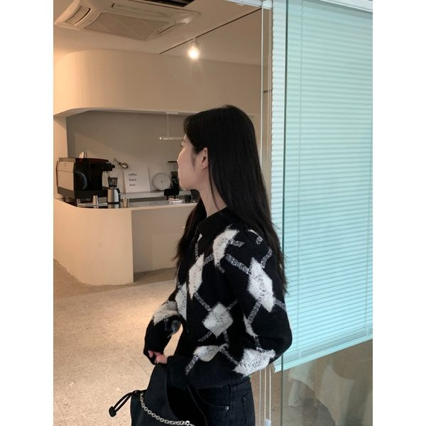 Pulover de toamna iarna cu nasturi si guler