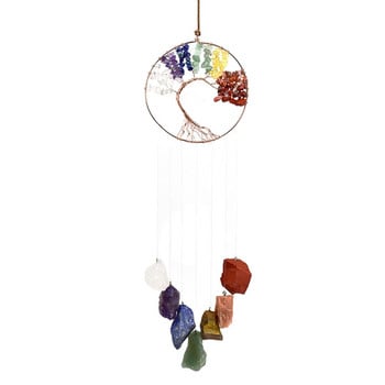 Wind Chime Tree of Luck Κρυστάλλινοι Φέτες Αχάτη Χειροποίητη κρεμάστρα τοίχου Αξεσουάρ Διαλογισμός Στολίδια