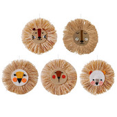 Kézzel szőtt rajzfilm szalma otthoni fali művészet függő pamutszál gobelin dekor