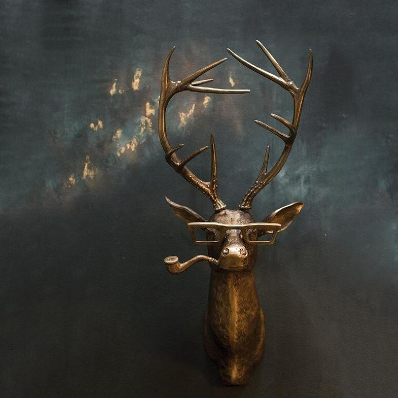 Bronzat Aluminiu Staute Animal Demon Iepure Urs Louie Cerb Acasă Agățat Decor Ochelari de Perete Fumatul Cu Pipă Frankie Decor