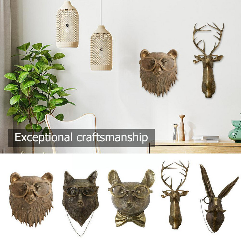 Bronzat Aluminiu Staute Animal Demon Iepure Urs Louie Cerb Acasă Agățat Decor Ochelari de Perete Fumatul Cu Pipă Frankie Decor