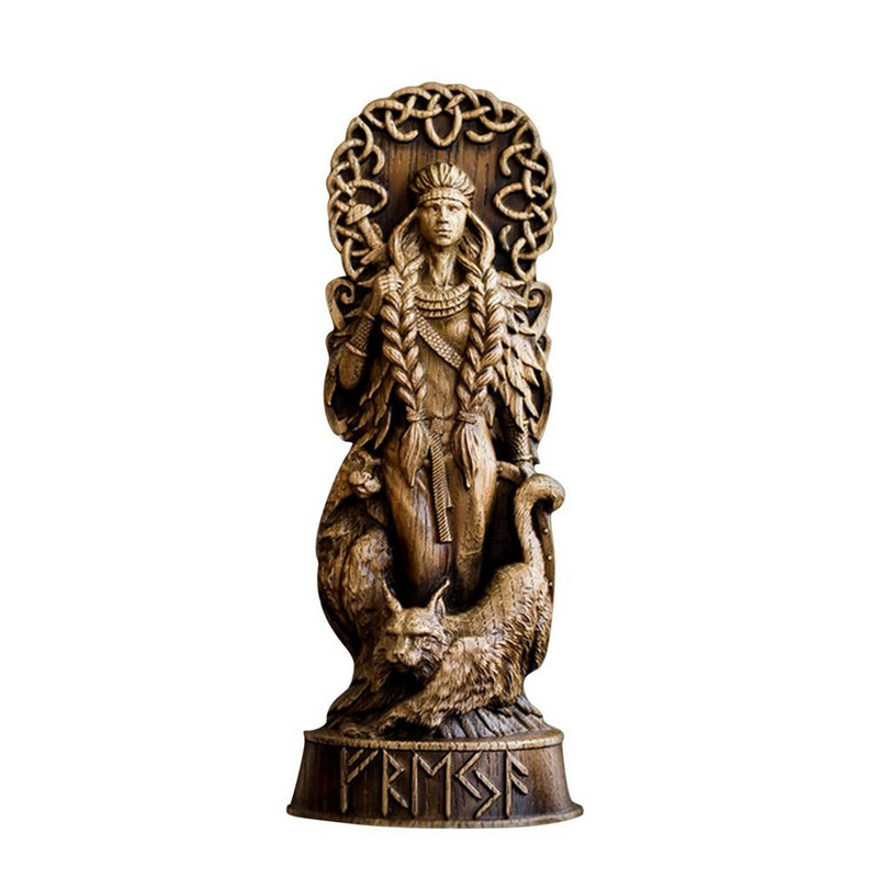Ornamente din rășină Panteon Statuie Freyja Zei nordici Sculptură Altar Păgân Asatru Zei Viking Zeițe Sculptură Scandinavă