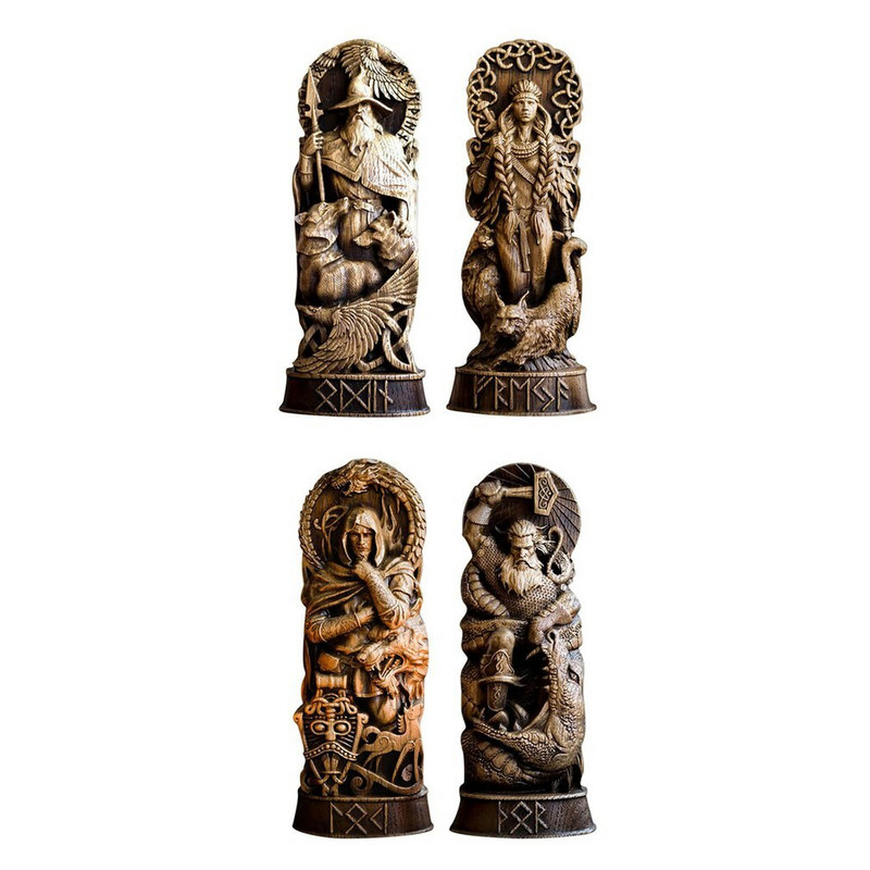 Ornamente din rășină Panteon Statuie Freyja Zei nordici Sculptură Altar Păgân Asatru Zei Viking Zeițe Sculptură Scandinavă