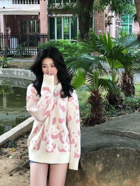 Casual γυναικείο πουλόβερ - με οβάλ λαιμόκοψη