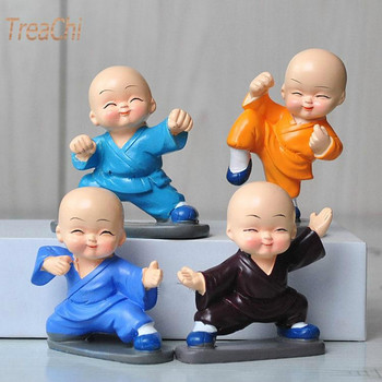 4 τμχ Mini Shaolin Kung Fu Kid Four Little Monks for Decoration Car Baby παιχνίδι