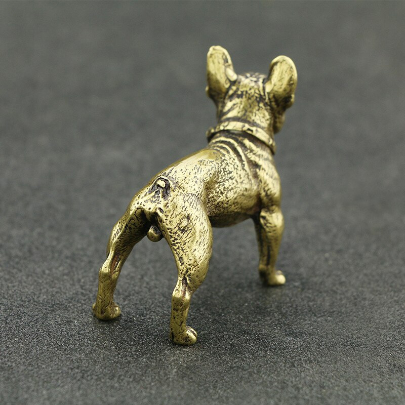 Réz asztaldíszek Bulldog Miniatűrök Figurák Kézzel készített Retro Sárgaréz Állat Kutya szobor Otthoni dekorációk Kiegészítők Kézműves