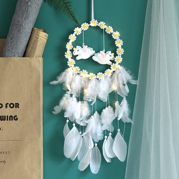 Dream Catcher Στολίδια για κορίτσια Δώρα Wind Chimes Pegasus Unicorn Κρεμαστό ντεκόρ υπνοδωματίου με φόντο Dreamcatcher Φτερό