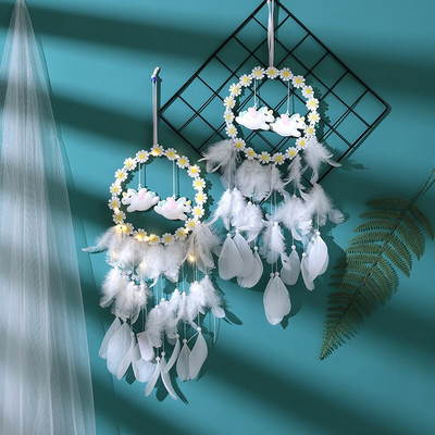 Dream Catcher Στολίδια για κορίτσια Δώρα Wind Chimes Pegasus Unicorn Κρεμαστό ντεκόρ υπνοδωματίου με φόντο Dreamcatcher Φτερό