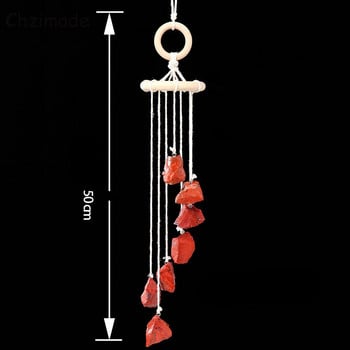 Chzimade Φυσική Κρυστάλλινη Πέτρα Wind Chimes Κρεμαστά Πρίσμα Στολίδι Θεραπευτική Πέτρα Windchime Κρεμαστό παράθυρο Διακόσμηση σπιτιού