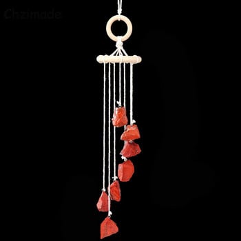 Chzimade Φυσική Κρυστάλλινη Πέτρα Wind Chimes Κρεμαστά Πρίσμα Στολίδι Θεραπευτική Πέτρα Windchime Κρεμαστό παράθυρο Διακόσμηση σπιτιού