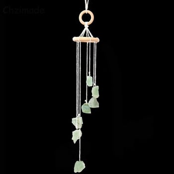 Chzimade Φυσική Κρυστάλλινη Πέτρα Wind Chimes Κρεμαστά Πρίσμα Στολίδι Θεραπευτική Πέτρα Windchime Κρεμαστό παράθυρο Διακόσμηση σπιτιού