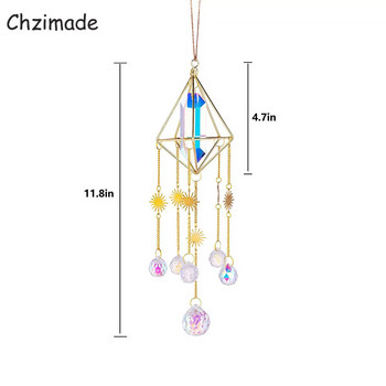 Chzimade Crystal Windchimes Κρεμαστό Ήλιος Εξάγωνο Πρίσματα Sun Light Catcher Παράθυρο Κήπου Γάμος Κρεμαστό Σπίτι Διακόσμηση Wind Chime