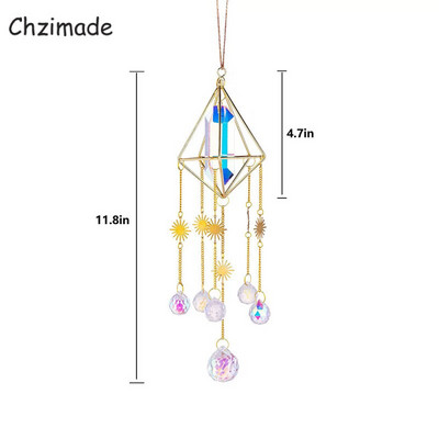 Chzimade kristály szélcsengő napfényfüggő hatszög prizmák napfényfogó kerti ablak esküvői függő lakberendezési szélcsengő