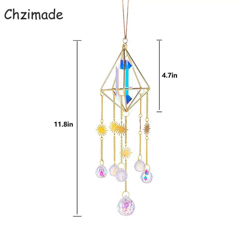 Chzimade kristály szélcsengő napfényfüggő hatszög prizmák napfényfogó kerti ablak esküvői függő lakberendezési szélcsengő