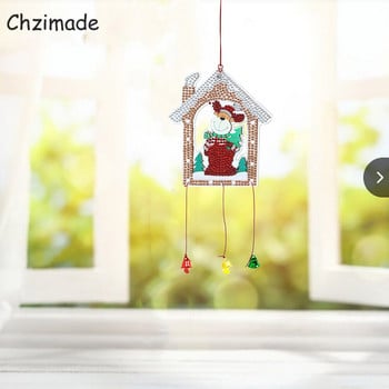 Chzimade 5D Christmas Wind Chime Diamond Painting Crystal Sun Catcher Prism Teardrop κρεμαστό παράθυρο ρητίνης Παράθυρο Car Hanging Crafts