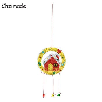 Chzimade 5D Christmas Wind Chime Diamond Painting Crystal Sun Catcher Prism Teardrop κρεμαστό παράθυρο ρητίνης Παράθυρο Car Hanging Crafts