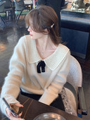 Pulover casual dama cu panglica