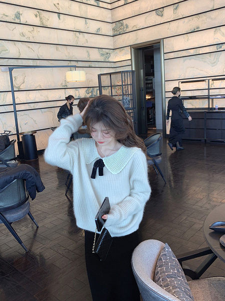 Pulover casual dama cu panglica