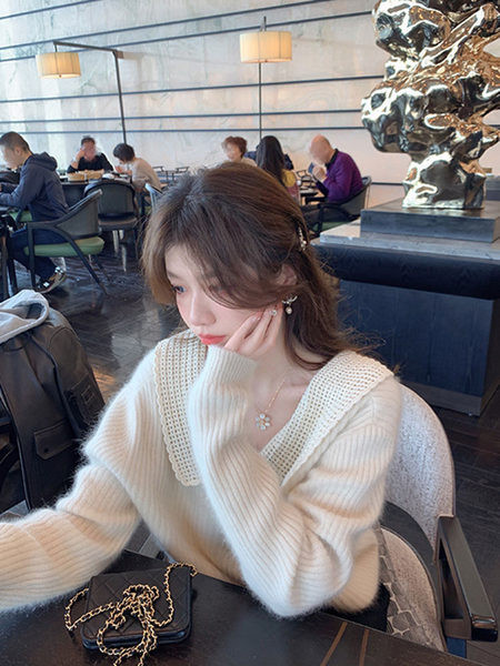 Pulover casual dama cu panglica