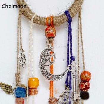 Chzimade Πολύχρωμο Wiccan Bell Wind Chimes Witch Wind Chimes Κρεμάστρα πόρτας Κρεμαστά κουδούνια μάγισσας Προστασία Witchcraft Διακόσμηση σπιτιού