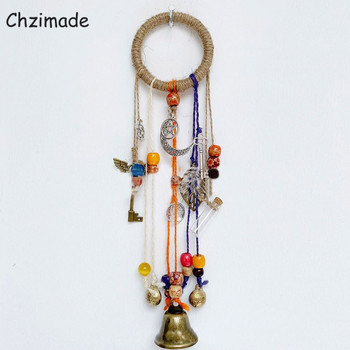 Chzimade Πολύχρωμο Wiccan Bell Wind Chimes Witch Wind Chimes Κρεμάστρα πόρτας Κρεμαστά κουδούνια μάγισσας Προστασία Witchcraft Διακόσμηση σπιτιού