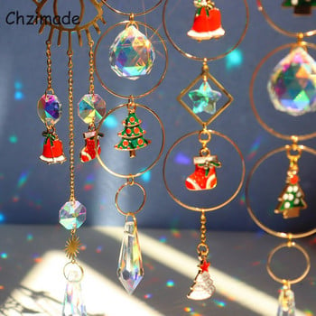 Chzimade Χριστουγεννιάτικο κρύσταλλο στολίδι Windchime Star Moon μενταγιόν Χειροποίητο Κήπος Wind Chimes Diy Κρεμαστό παράθυρο Διακόσμηση σπιτιού