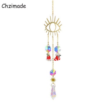 Chzimade Χριστουγεννιάτικο κρύσταλλο στολίδι Windchime Star Moon μενταγιόν Χειροποίητο Κήπος Wind Chimes Diy Κρεμαστό παράθυρο Διακόσμηση σπιτιού