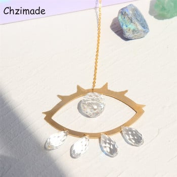 Chzimade Metal Evil Eyes Crystal Wind Chimes Διακοσμητικό κρεμαστό παράθυρο οικιακής χρήσης Πολύχρωμο κρεμαστό μενταγιόν εξωτερικού χώρου