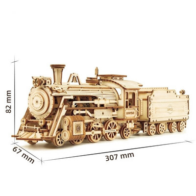 3D mechanikus modell szuperrejtvény gyereknapi gőzvonat barkácsoláshoz, kézzel készített fa rejtvények készlet fa autómodellek játékok