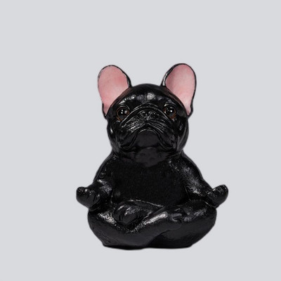 Kūrybinis jogos menas prancūzų buldogo dervos statula Modernaus stiliaus namų dekoravimas amatai darbalaukio papuošalai automobilio interjero prietaisų skydelio dekoras