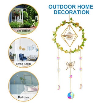 Crystal Wind Chime Στολίδια Κουρτίνες παραθύρου Κρεμαστό Σπίτι Κήπος Κρεμαστό Σπίτι Υπνοδωμάτιο Σαλόνι Διακόσμηση