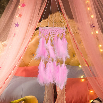 Graži spalvinga LED žvaigždžių lempa, rankų darbo svajonių gaudyklė, skirta pakabinti vestuvių vakarėliui su dvigubų spalvų kambario dekoru