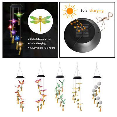 Solar Wind Chimes Solar Wind Chimes Memorial Wind Chimes για Διακόσμηση Φεστιβάλ Εξωτερικού Κήπου