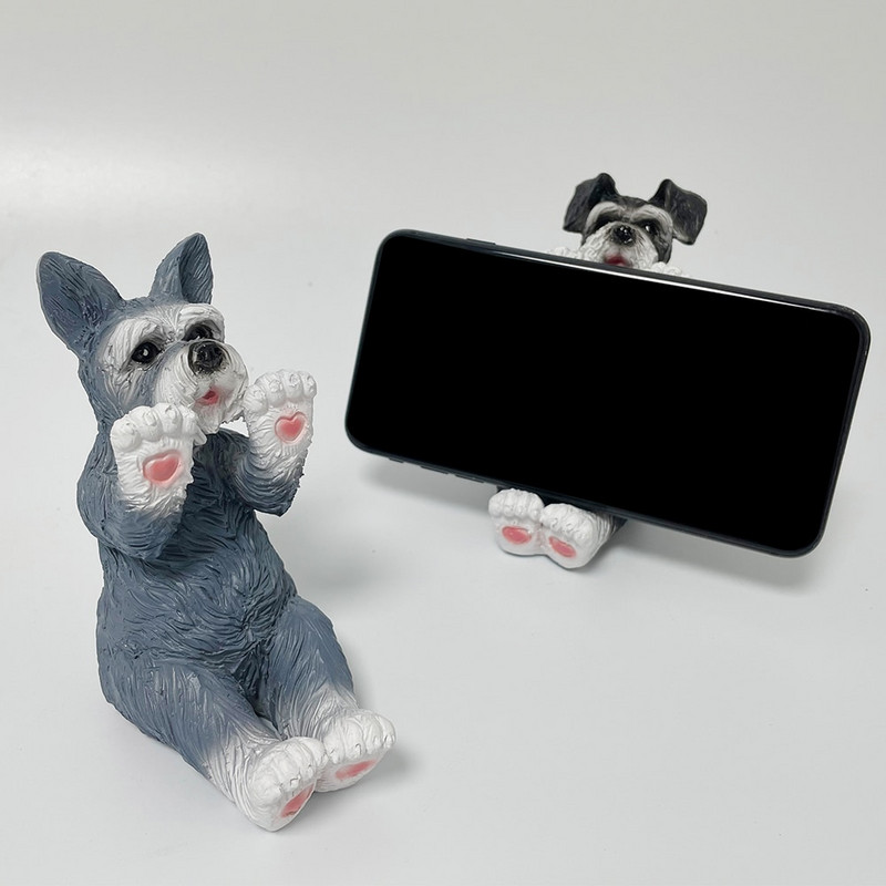 Schnauzer állatfigurák Díszek lakberendezéshez Asztali kiegészítők Asztali dekorációs figurák belső mobiltelefon-tartóhoz