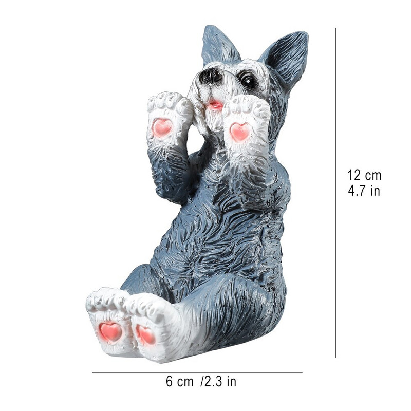 Schnauzer állatfigurák Díszek lakberendezéshez Asztali kiegészítők Asztali dekorációs figurák belső mobiltelefon-tartóhoz