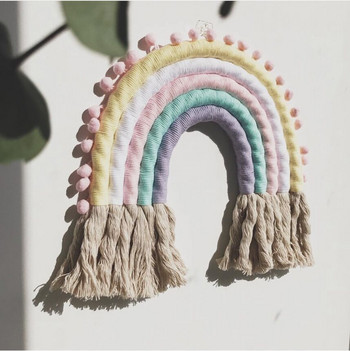 Ταπετσαρίες Rainbow Wall Hanging Ins Nordic Wind Woven Πολύχρωμες Διακοσμήσεις Παιδικού Δωματίου Κρεμαστές τοίχου Διακόσμηση σπιτιού