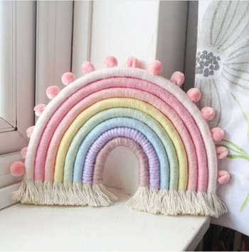 Ταπετσαρίες Rainbow Wall Hanging Ins Nordic Wind Woven Πολύχρωμες Διακοσμήσεις Παιδικού Δωματίου Κρεμαστές τοίχου Διακόσμηση σπιτιού