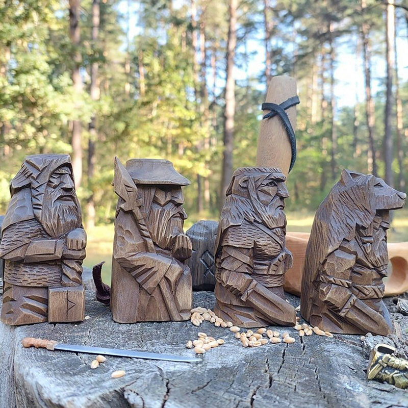 Odin Resin Viking szobor Barbár viking szobor Tyr szobrocska Gyanta szobor beltéri kültéri dekorációs díszekhez