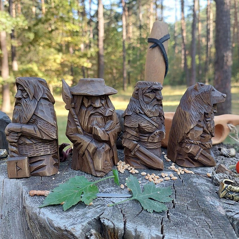 Odin Resin Viking szobor Barbár viking szobor Tyr szobrocska Gyanta szobor beltéri kültéri dekorációs díszekhez