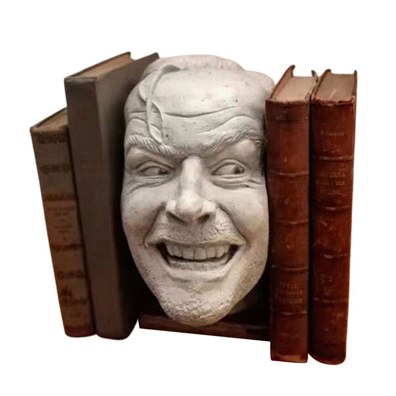 2022 Sculptura Bibliotecii Strălucitoare pentru cărți Heres Johnny Sculpture Rășină Ornament de birou Raft pentru cărți Statuie creativă Figurină