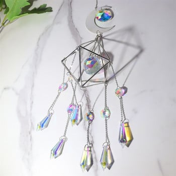 Διακόσμηση σπιτιού Moon Star Crystals Wind Chime Prism Sun Catchers Χειροποίητα κοσμήματα Κρεμαστό Κήπος Κρεμαστό Στολίδι Dream Catcher